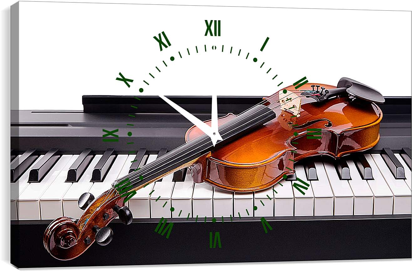 Часы картина - Скрипка на клавишах
