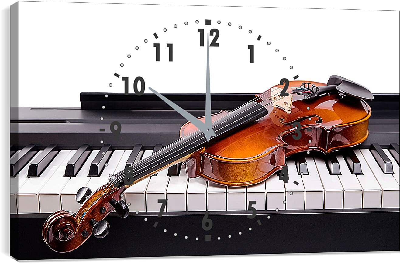 Часы картина - Скрипка на клавишах