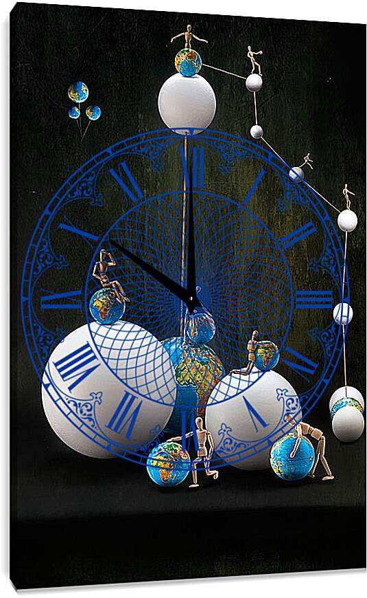 Часы картина - Сопряжение окружностей или время собирать глобусы