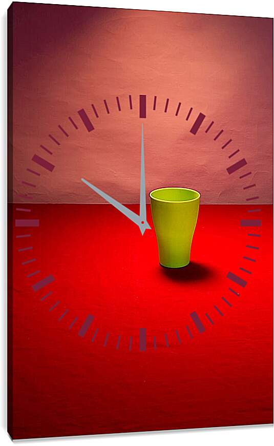 Часы картина - Зелёный стаканчик