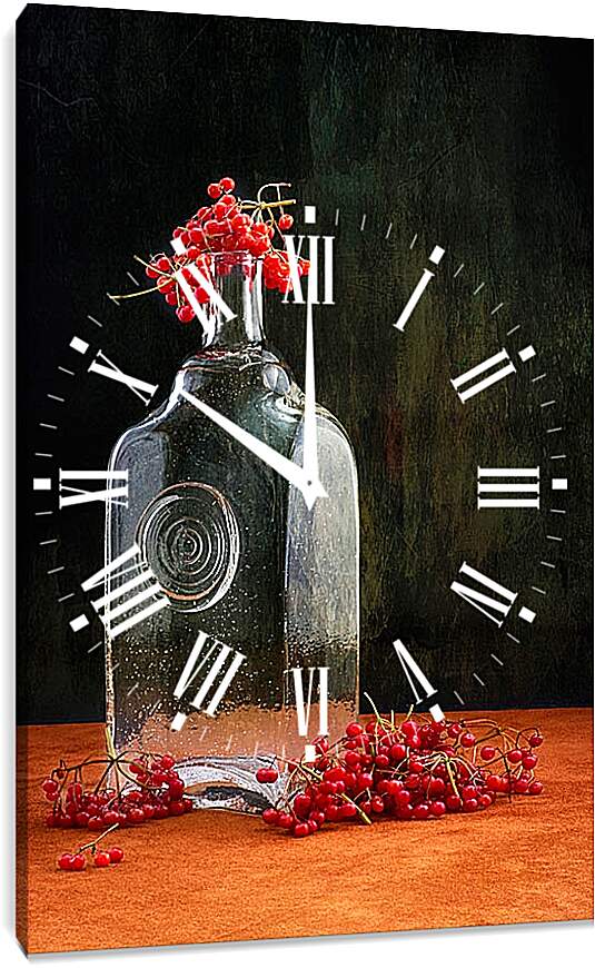 Часы картина - Калина красная