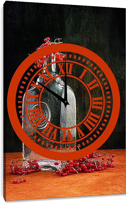 Часы картина - Калина красная