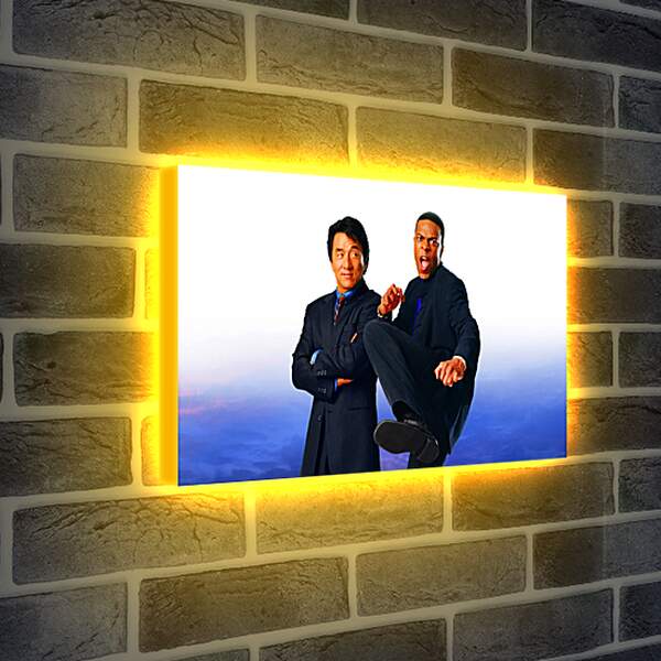 Лайтбокс световая панель - Джеки Чан и Крис Такер. Час пик