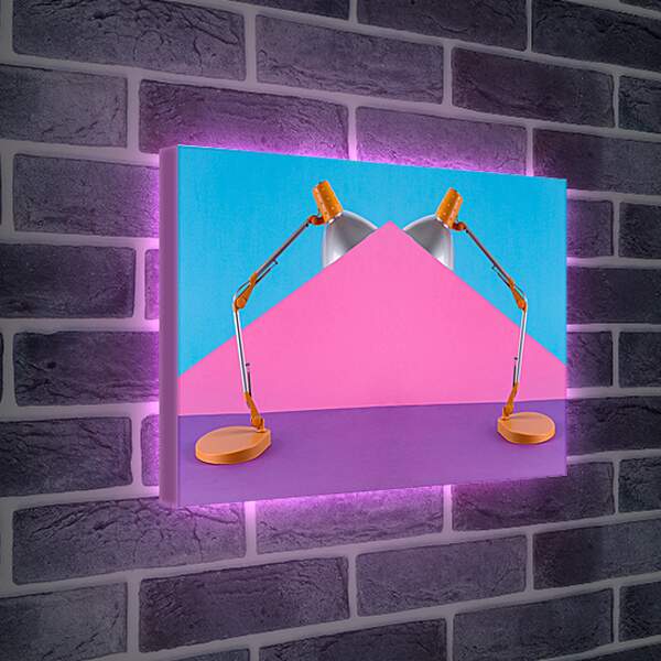 Лайтбокс световая панель - Коллаж с настольной лампой