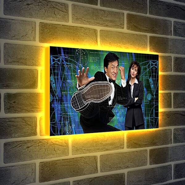 Лайтбокс световая панель - Джеки Чан и Дженнифер Лав Хьюитт. Смокинг