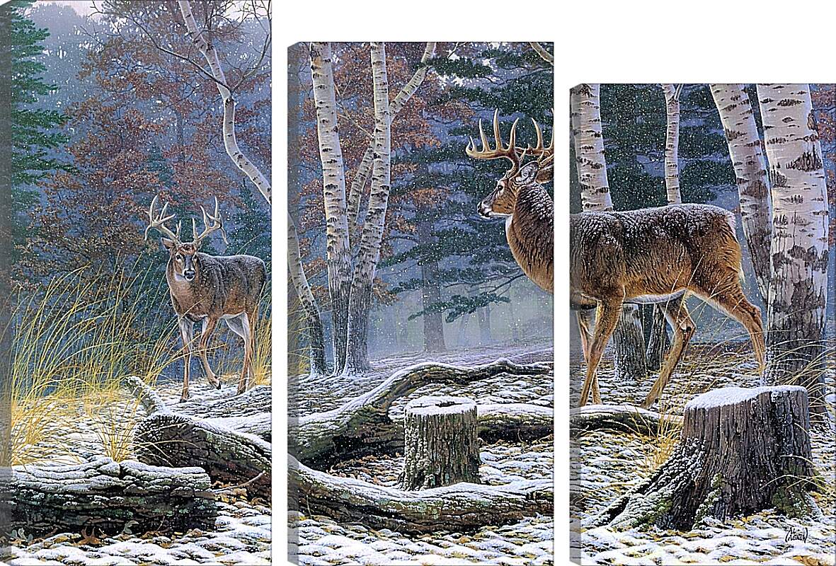 Модульная картина - Два лесных оленя