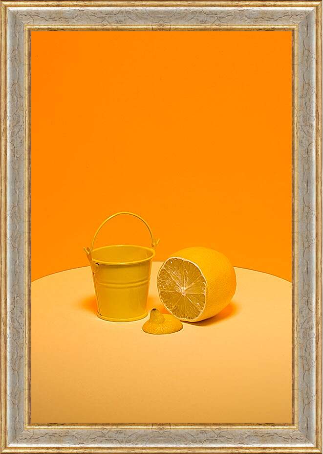 Картина в раме - Лимон с ведром