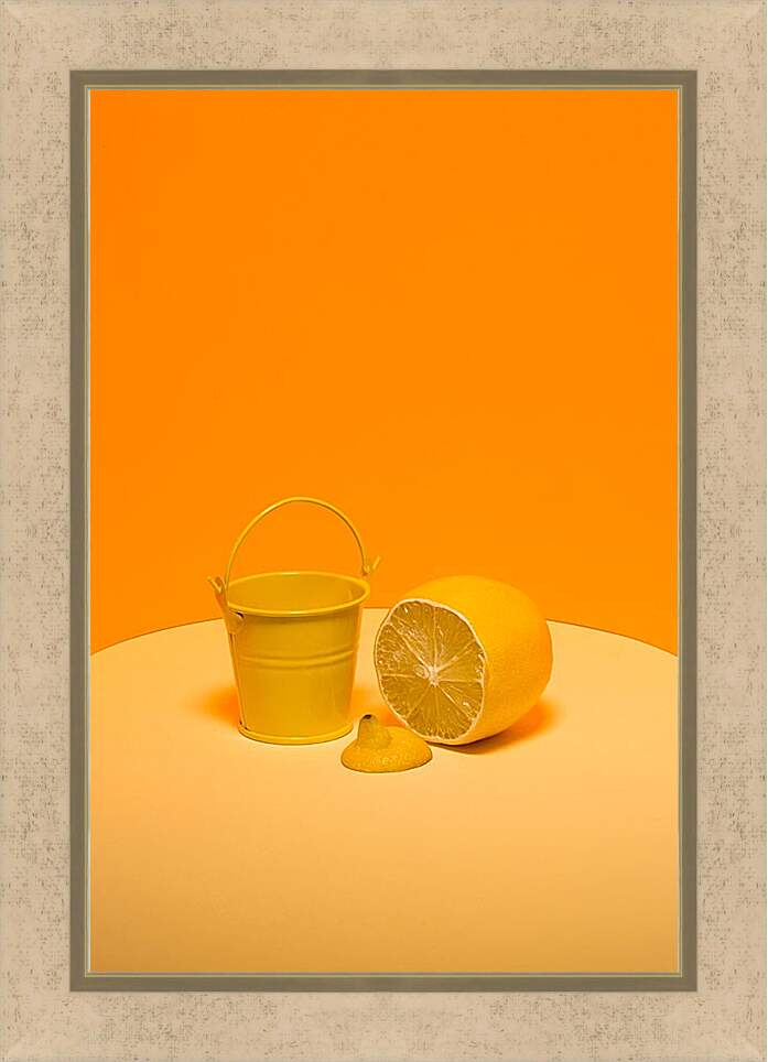 Картина в раме - Лимон с ведром