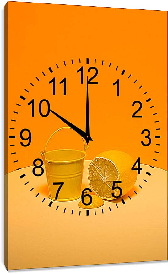 Часы картина - Лимон с ведром