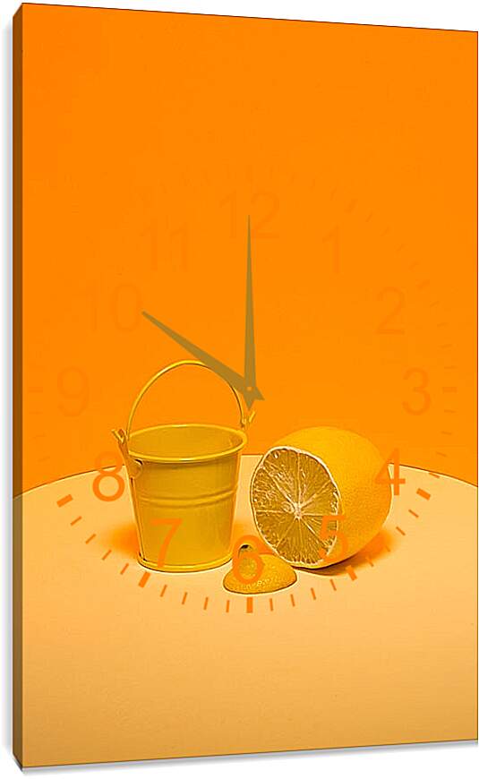 Часы картина - Лимон с ведром