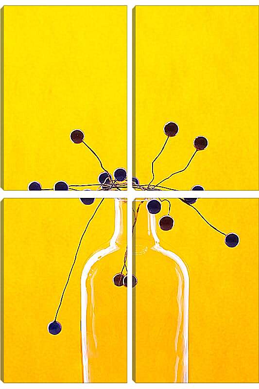 Модульная картина - Натюрморт с жёлтым фоном