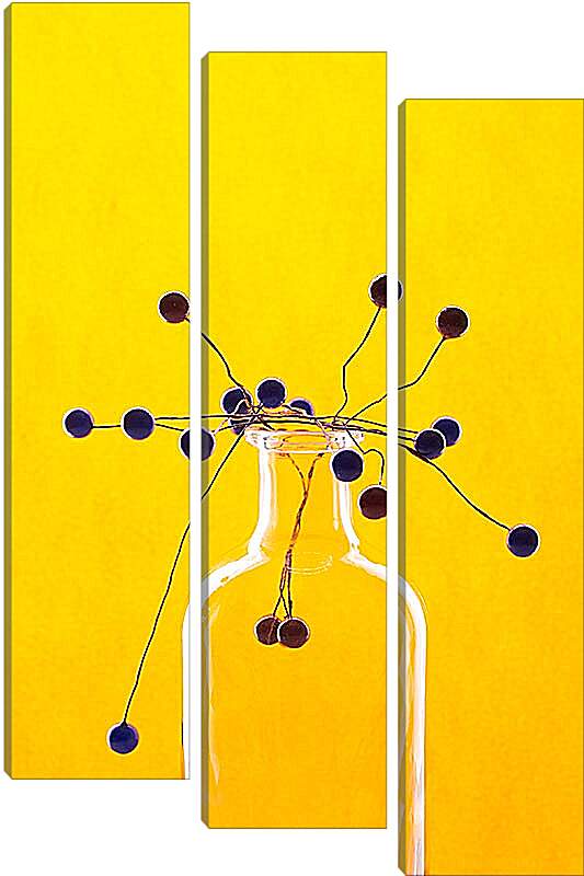 Модульная картина - Натюрморт с жёлтым фоном