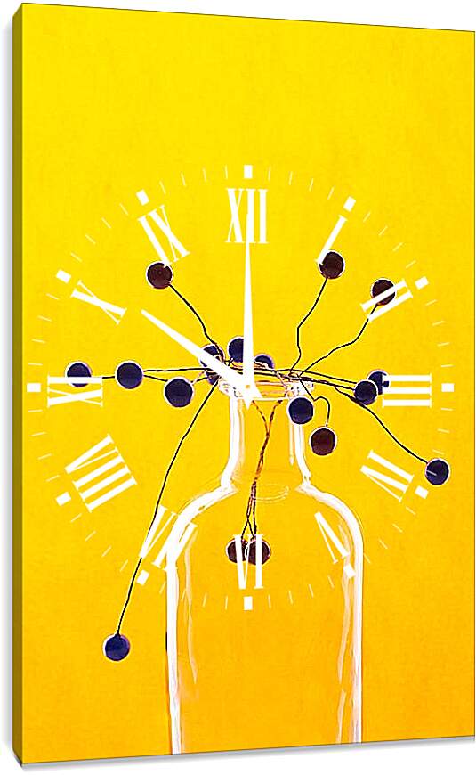 Часы картина - Натюрморт с жёлтым фоном