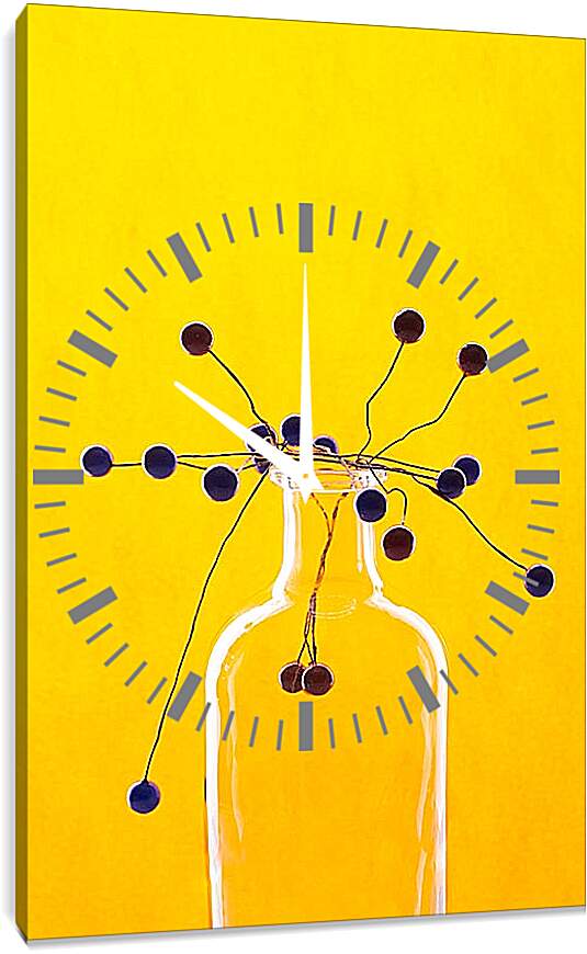 Часы картина - Натюрморт с жёлтым фоном