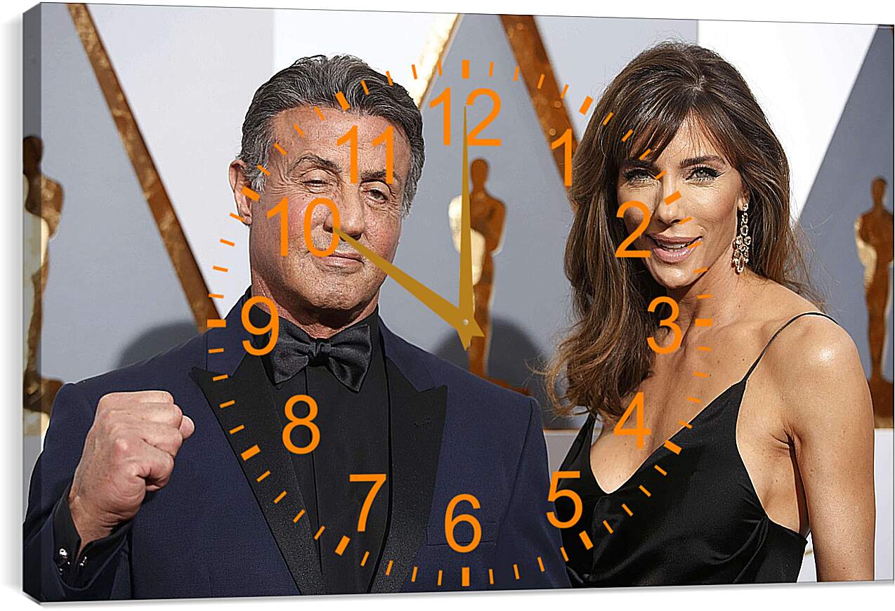 Часы картина - Сильвестр Сталлоне и Дженнифер Флавин