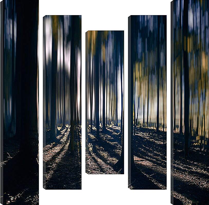 Модульная картина - Синий лес