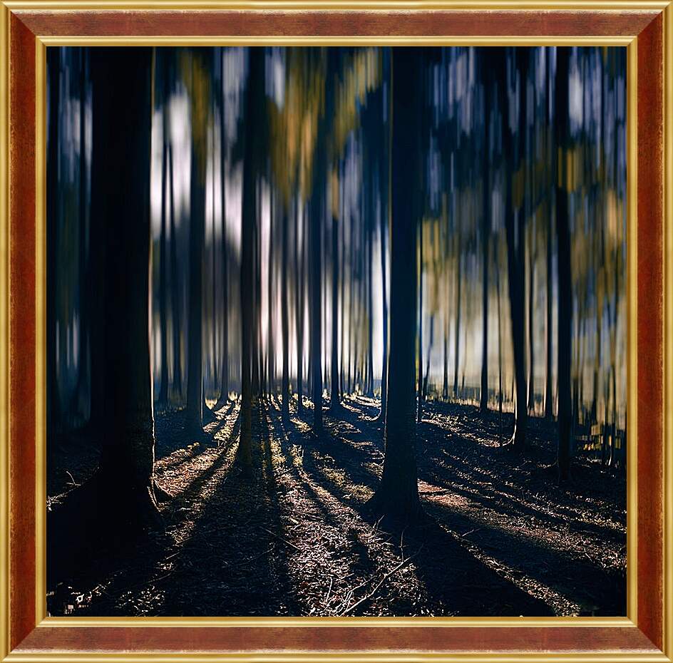 Картина в раме - Синий лес