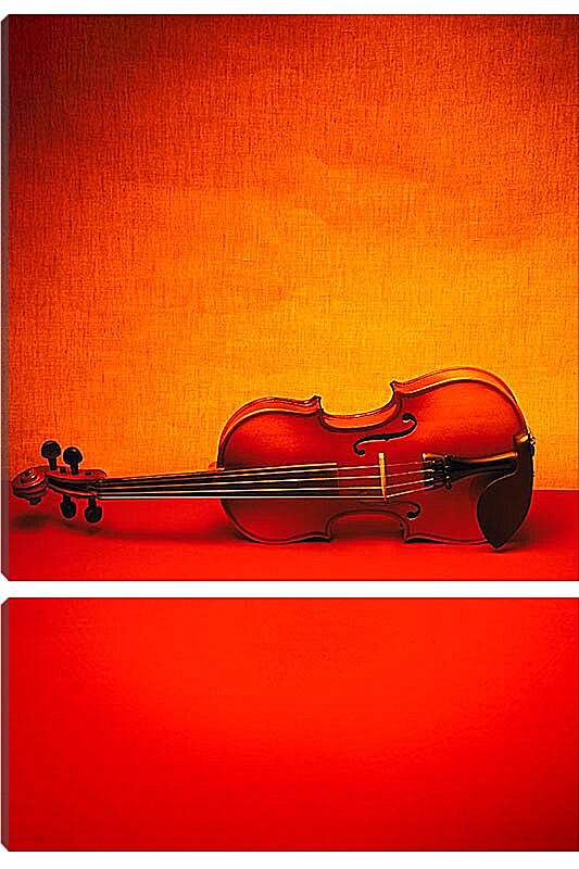Модульная картина - Скрипка на красном