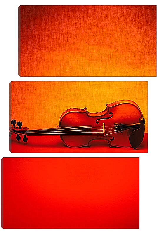 Модульная картина - Скрипка на красном