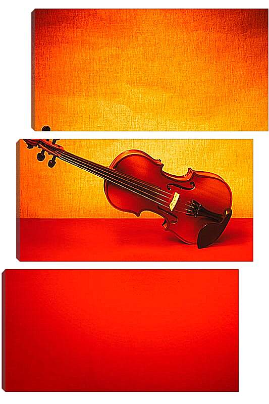 Модульная картина - Скрипка на красном 2
