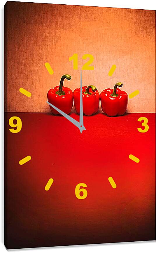 Часы картина - Три красных перца