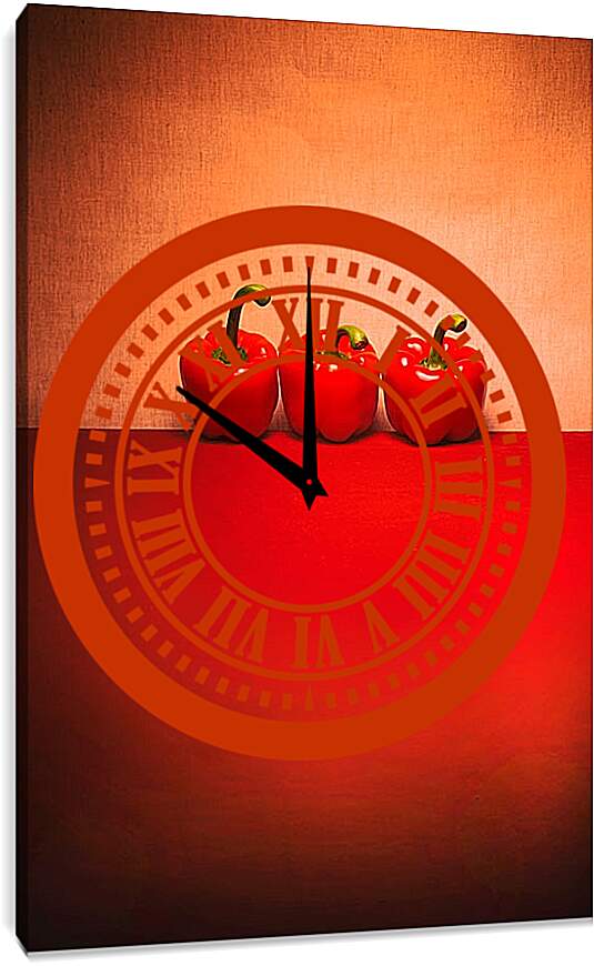 Часы картина - Три красных перца