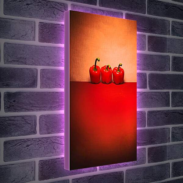 Лайтбокс световая панель - Три красных перца