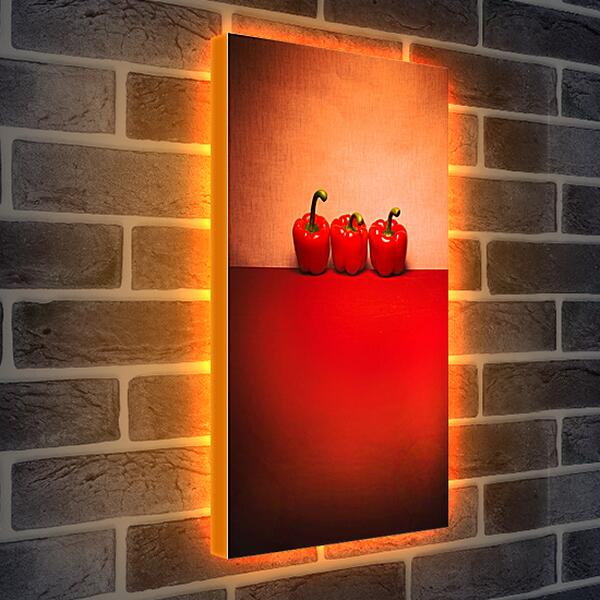 Лайтбокс световая панель - Три красных перца