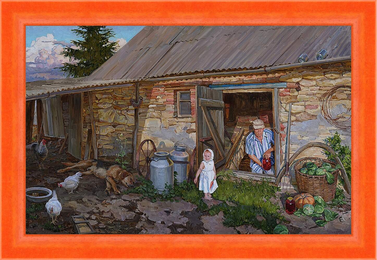 Эта простота деревенской жизни. Русская деревня картина Пантелеев.