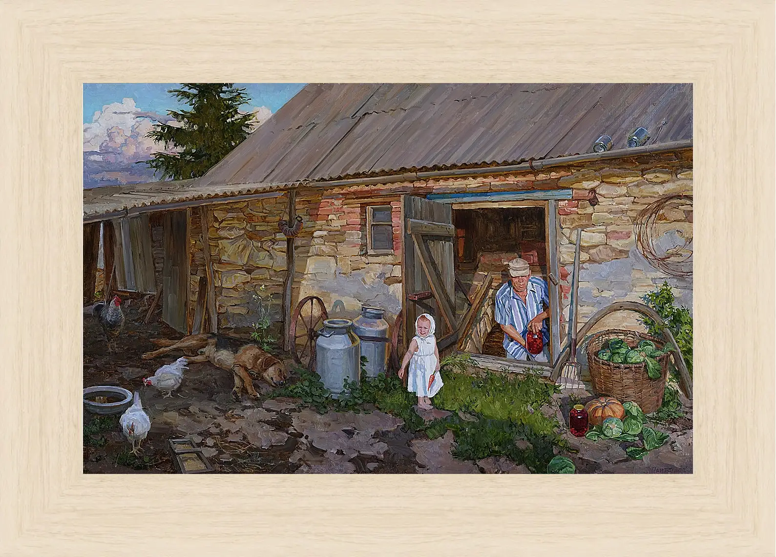 Картина в раме - Из деревенской жизни