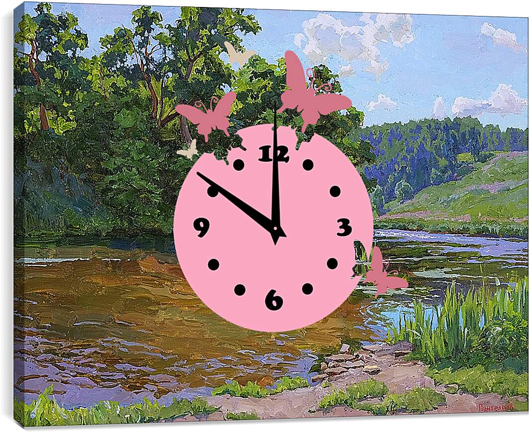 Часы картина - На плотине