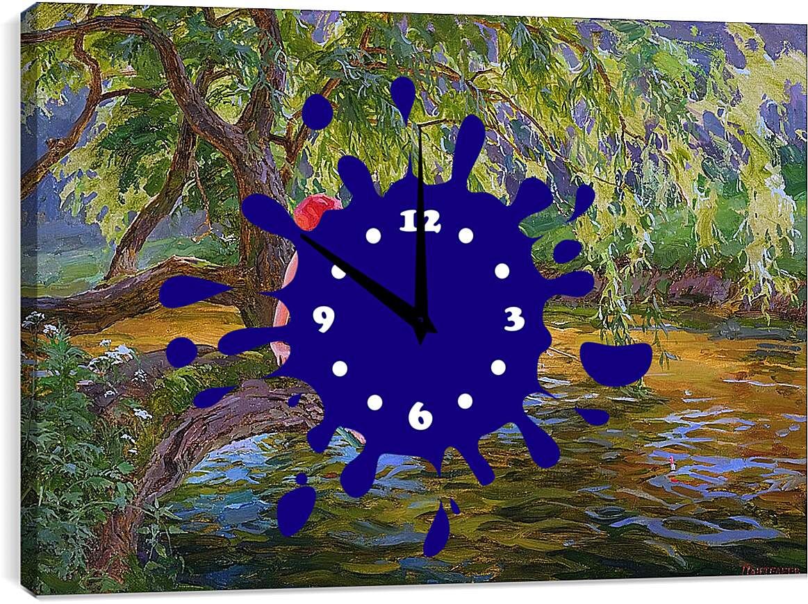Часы картина - На рыбалке