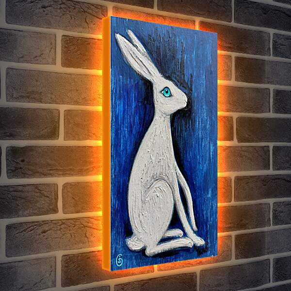 Лайтбокс световая панель - Белый кролик