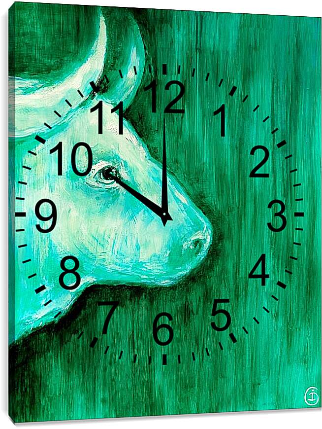 Часы картина - Бык 2