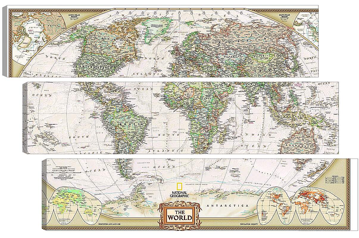Модульная картина - Карта мира (National Geographic)