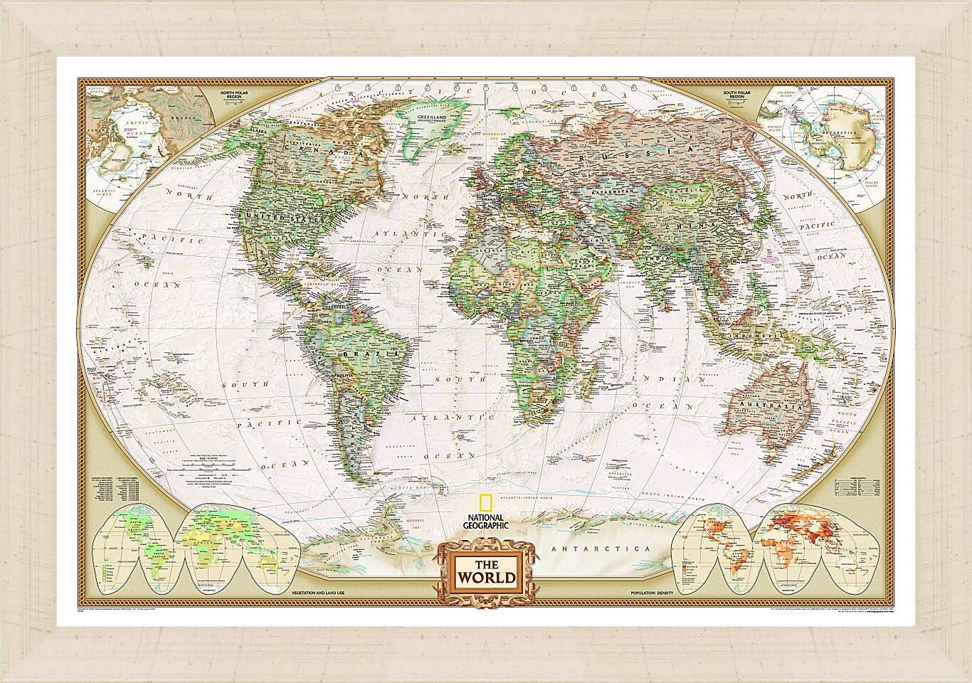 Картина в раме - Карта мира (National Geographic)