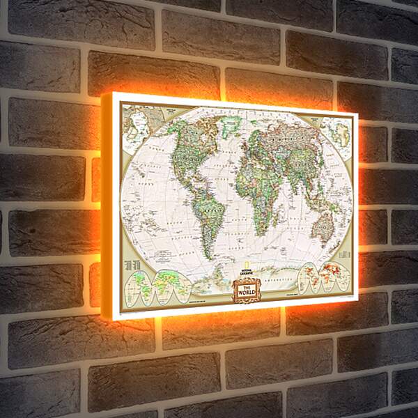 Лайтбокс световая панель - Карта мира (National Geographic)