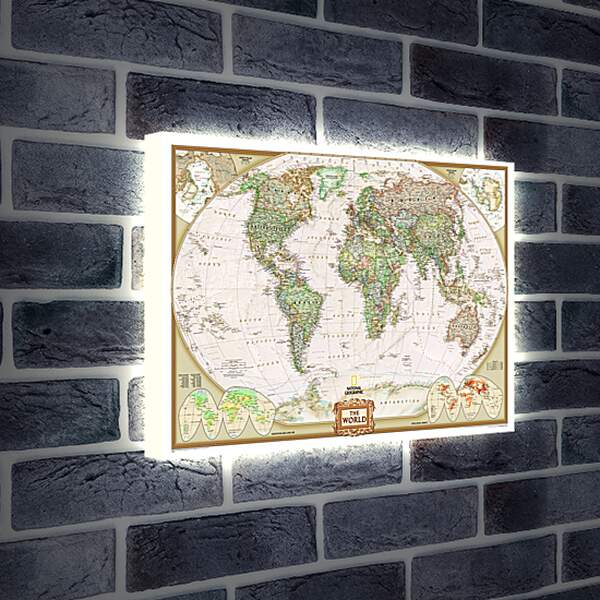 Лайтбокс световая панель - Карта мира (National Geographic)