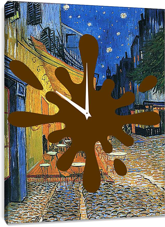 Часы картина - Ночная терасса. Винсент Ван Гог.