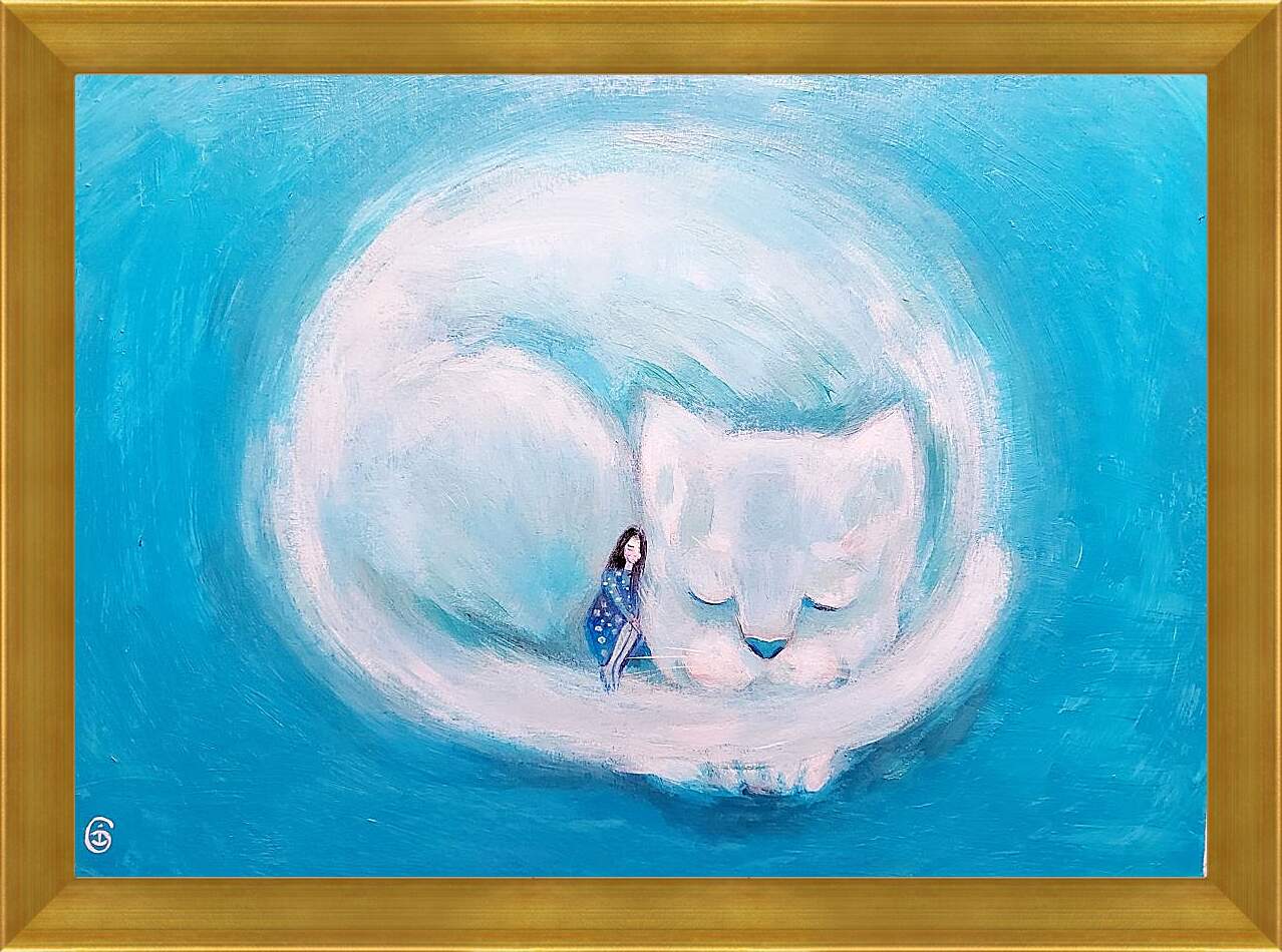 Картина в раме - Котик облако