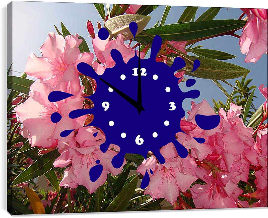 Часы картина - Розовая магнолия