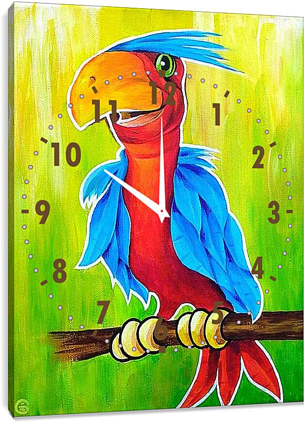 Часы картина - Попугай