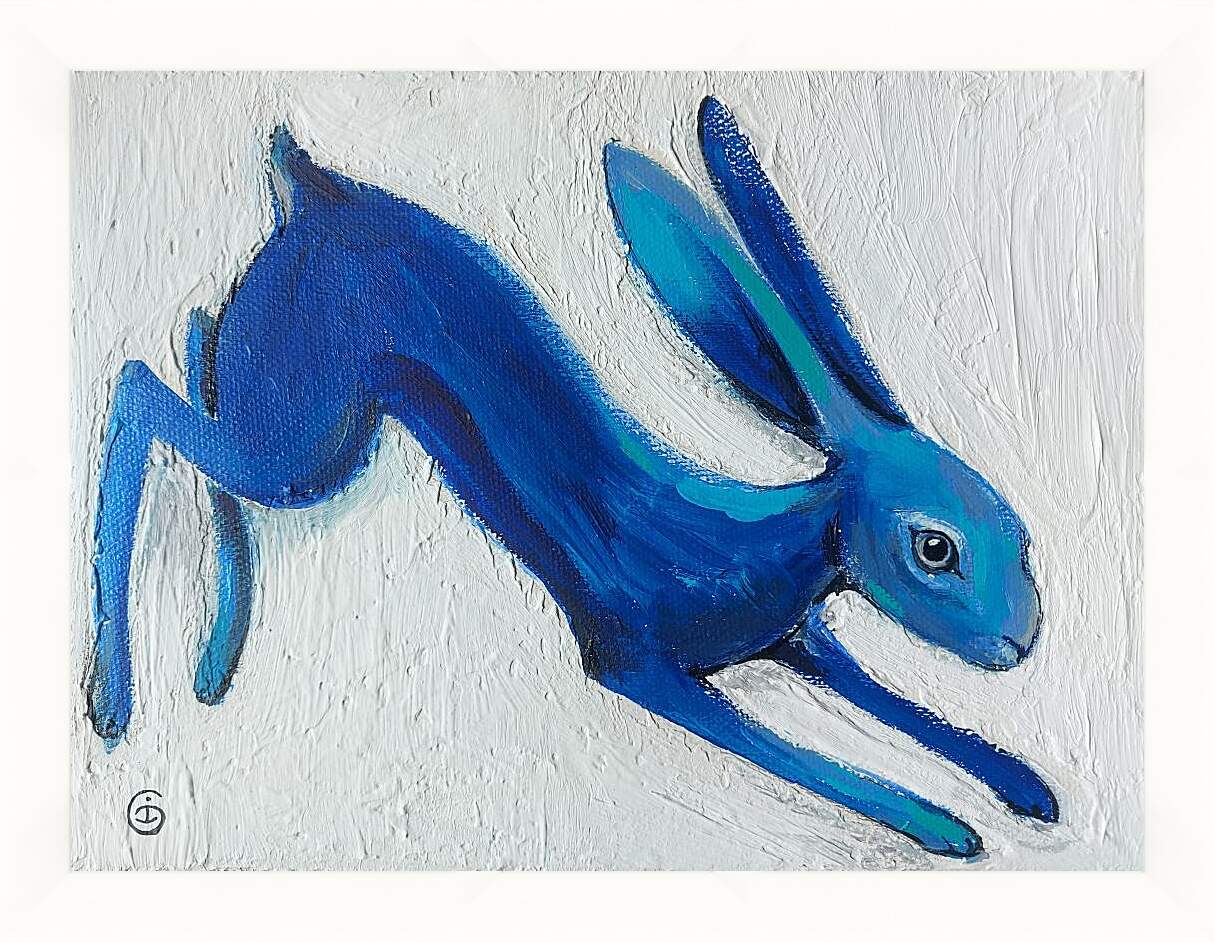 Картина в раме - Синий кролик