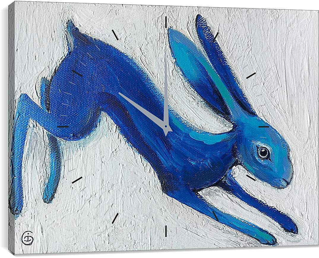 Часы картина - Синий кролик