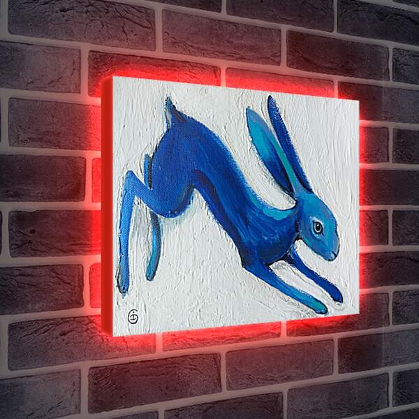 Лайтбокс световая панель - Синий кролик