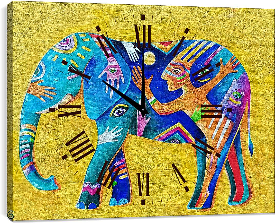 Часы картина - Слон сон