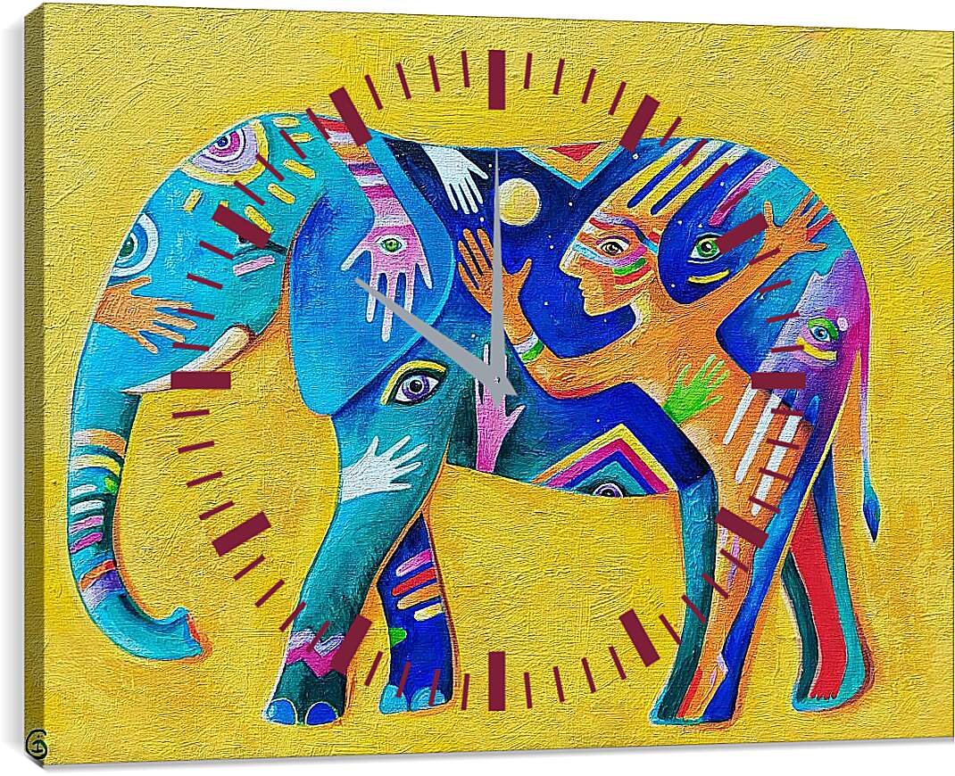 Часы картина - Слон сон