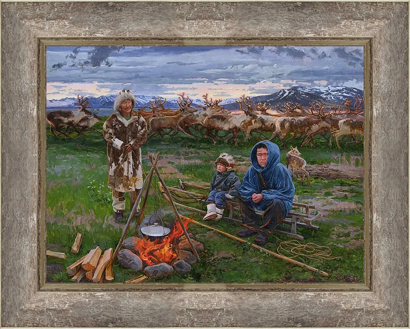 Картина в раме - День оленя