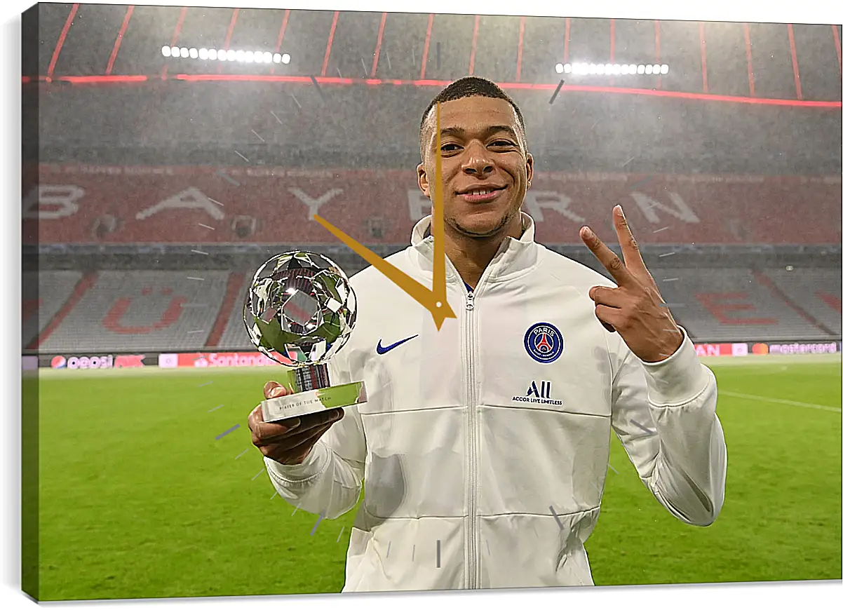 Часы картина - Килиан Мбаппе. Kylian Mbappé