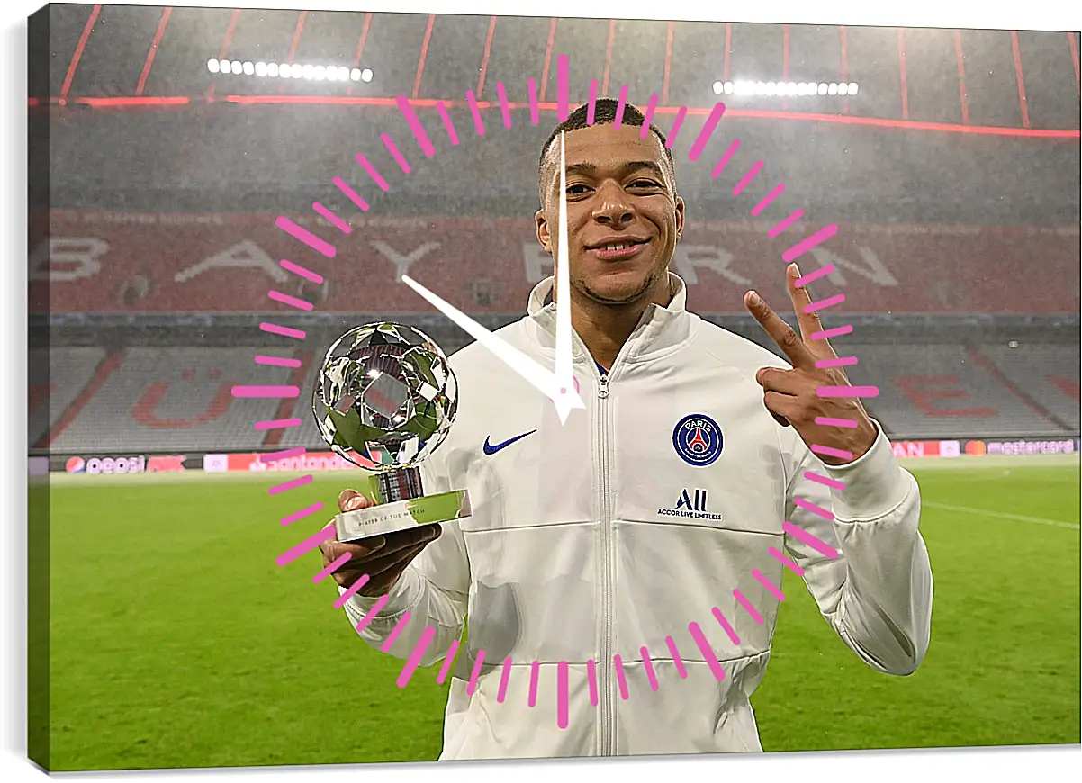 Часы картина - Килиан Мбаппе. Kylian Mbappé